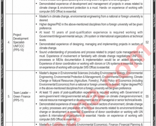 Ministry of Climate Change Jobs 2024 – Apply Online